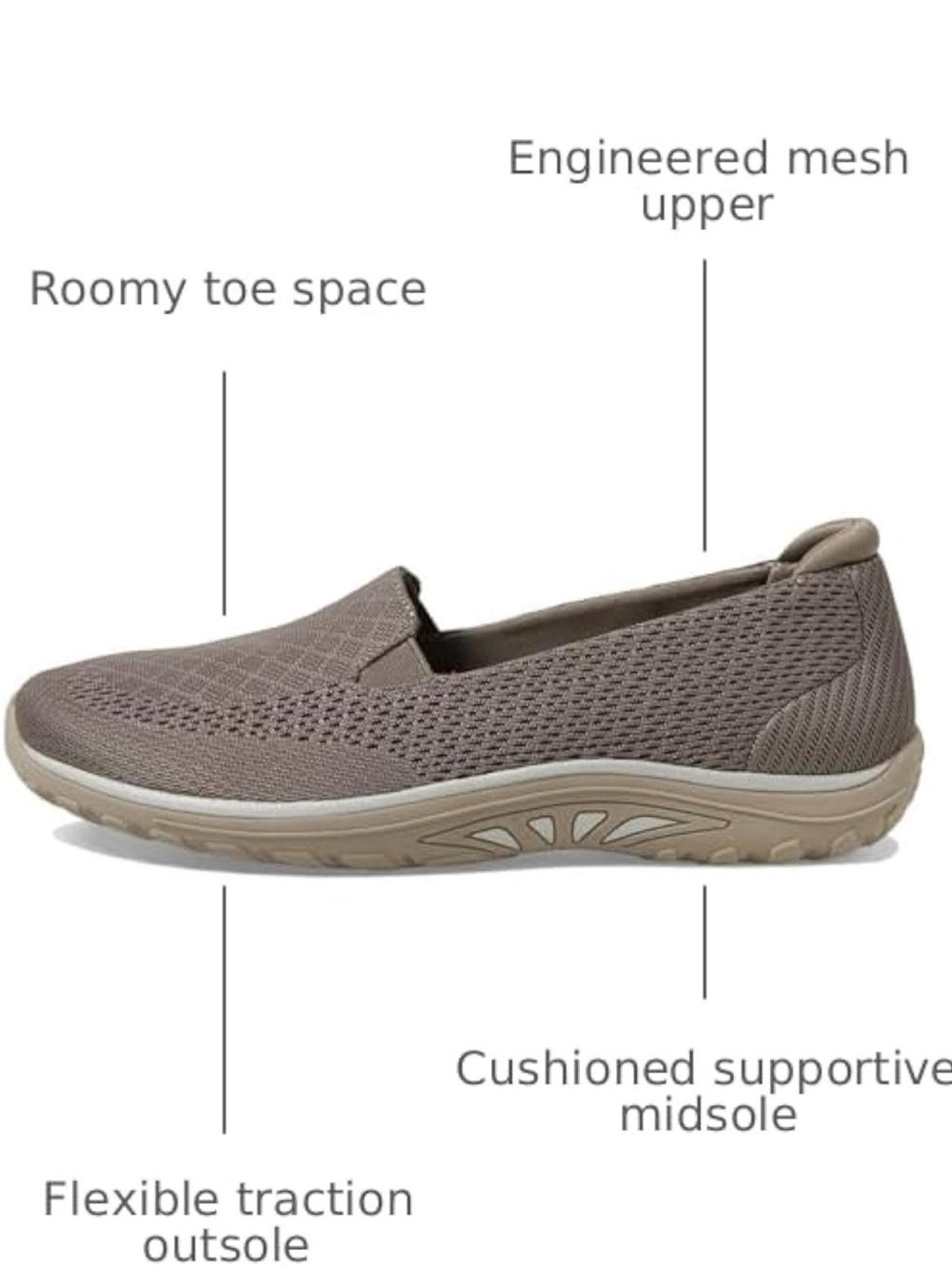 SKECHERS WOMENS REGGAE FEST DARK TAUPE COMFORT SHOE SIZE 8.5 RELAXED FIT - Picture 11 of 11